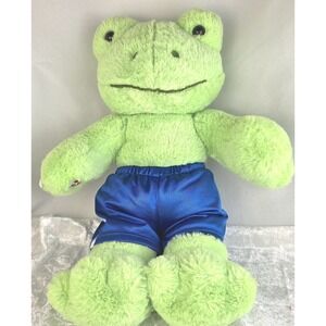 Build a Bear Green Frog in Swim Trunks. 2023. 16 inches Lime Green. EUC